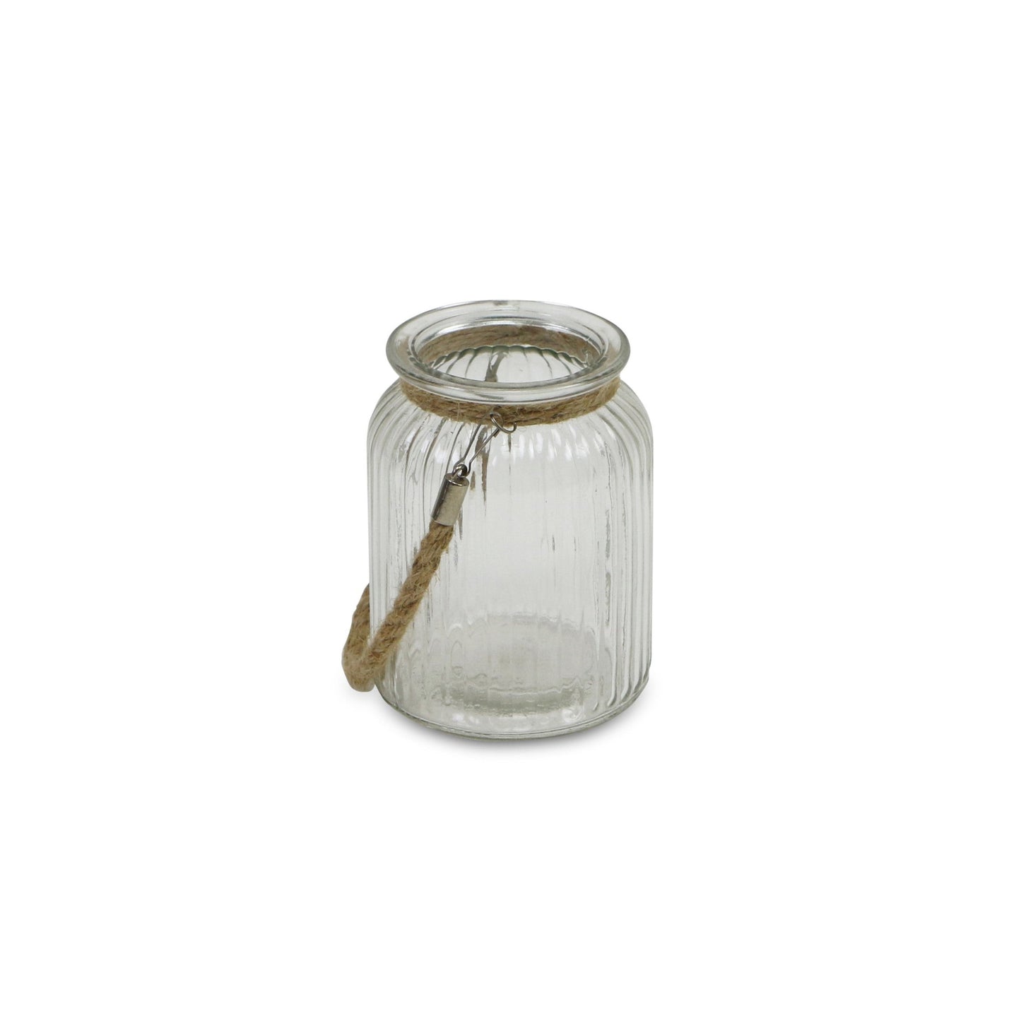 6" Clear and Brown Glass Tabletop Lantern Candle Holder - Loft&Timber