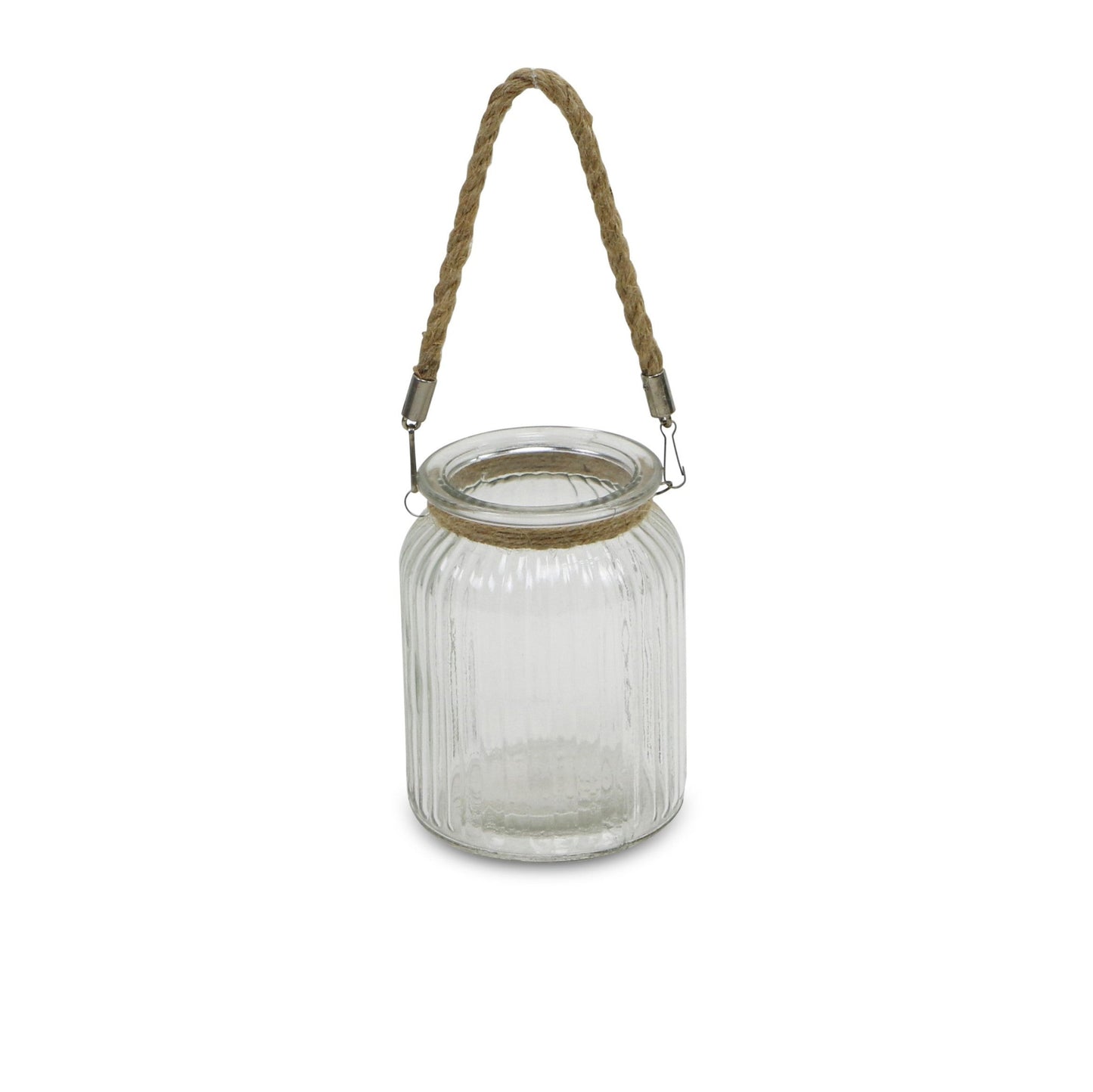 6" Clear and Brown Glass Tabletop Lantern Candle Holder - Loft&Timber