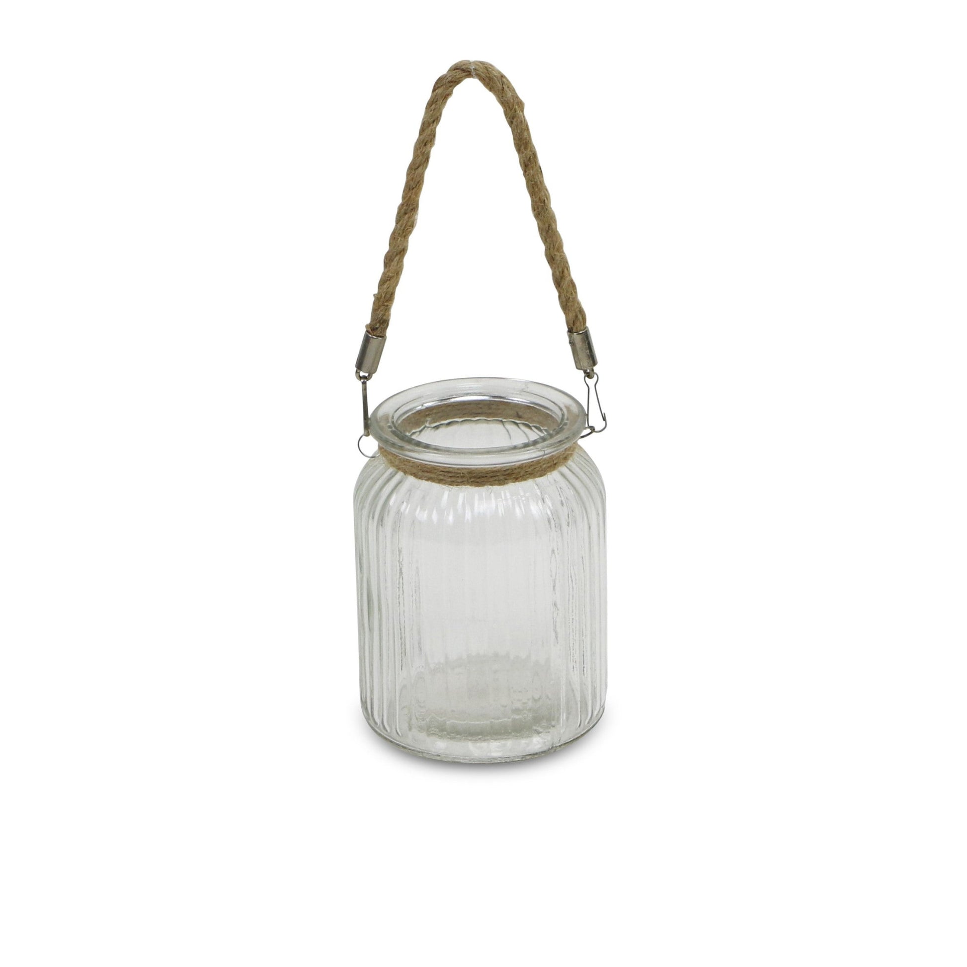 6" Clear and Brown Glass Tabletop Lantern Candle Holder - Loft&Timber