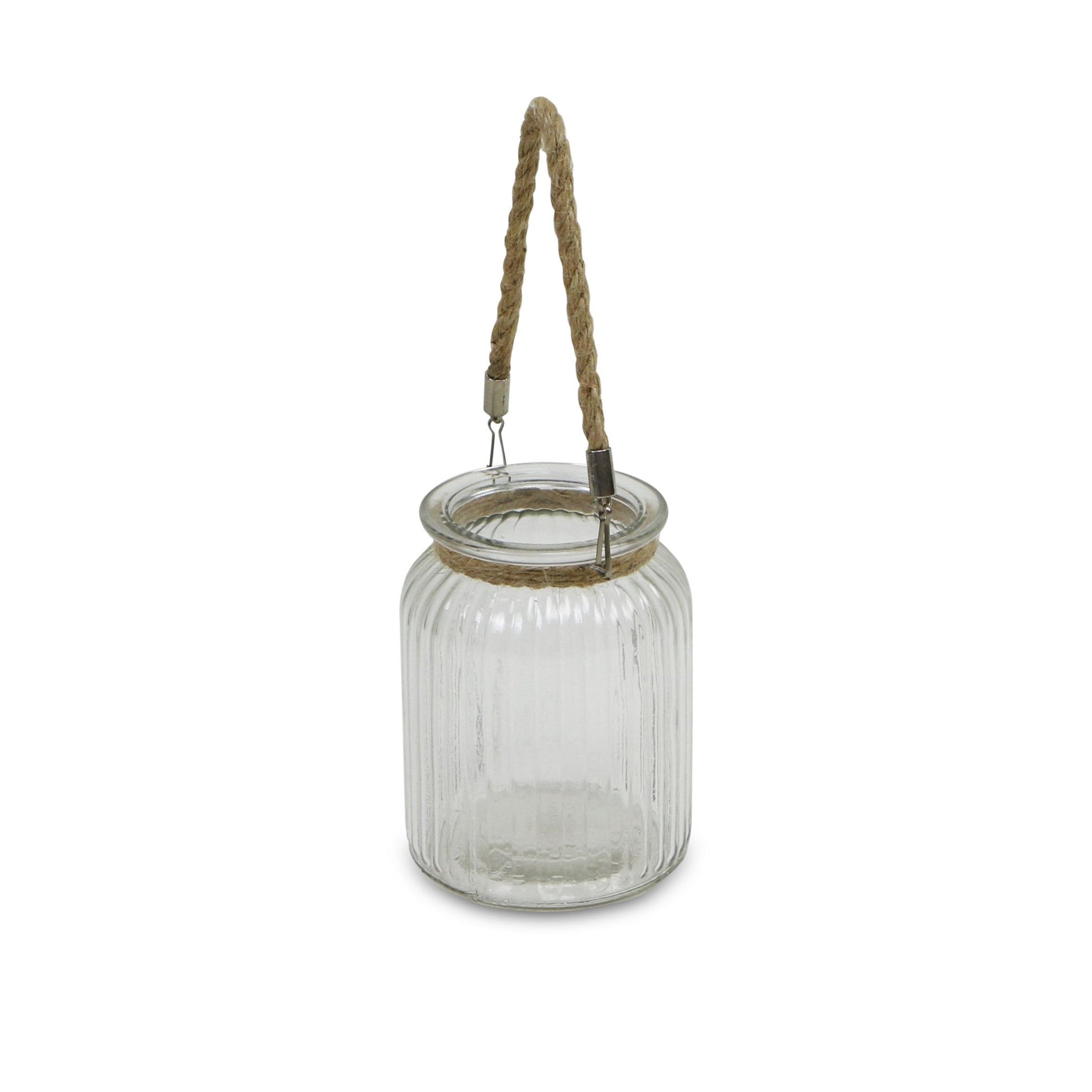 6" Clear and Brown Glass Tabletop Lantern Candle Holder - Loft&Timber