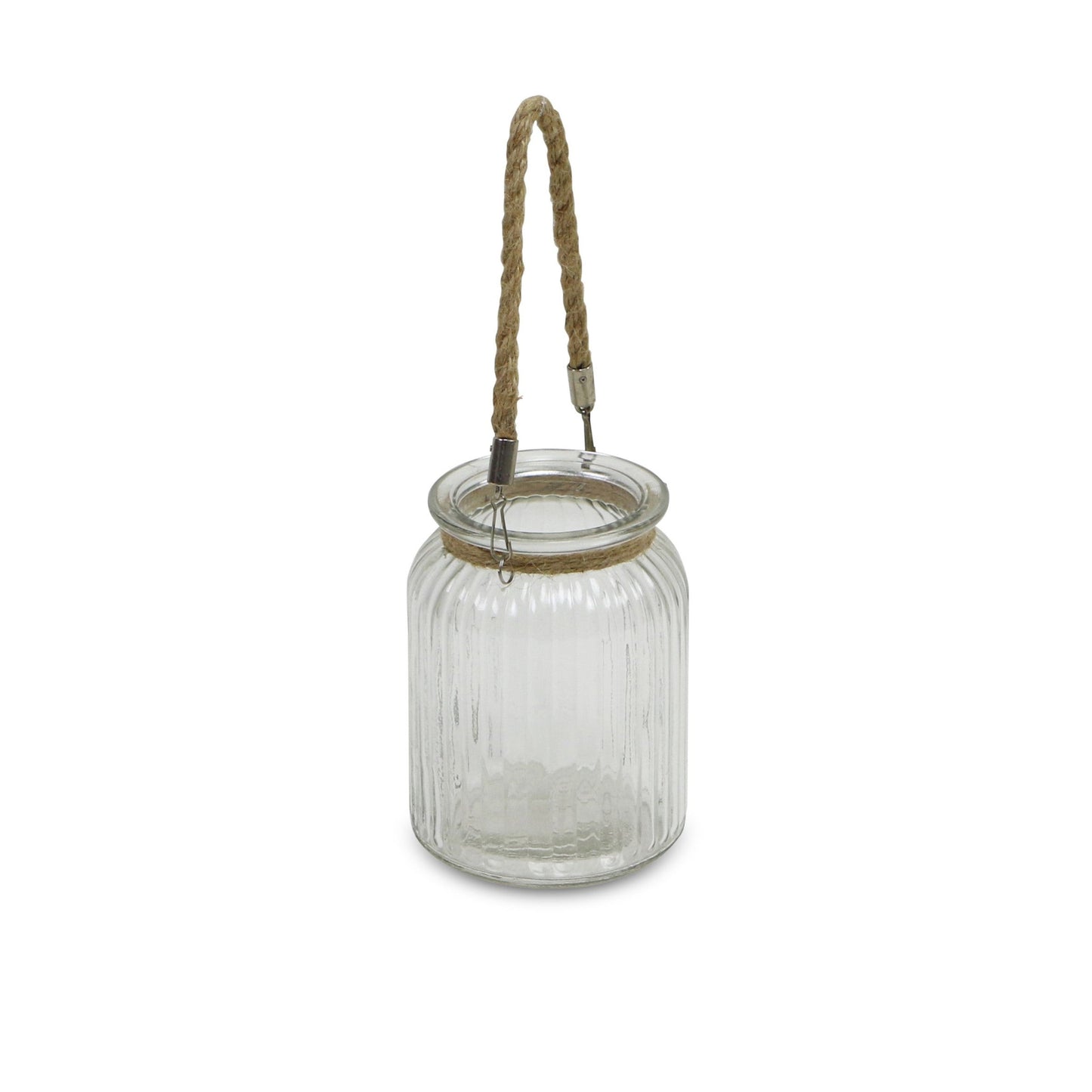 6" Clear and Brown Glass Tabletop Lantern Candle Holder - Loft&Timber