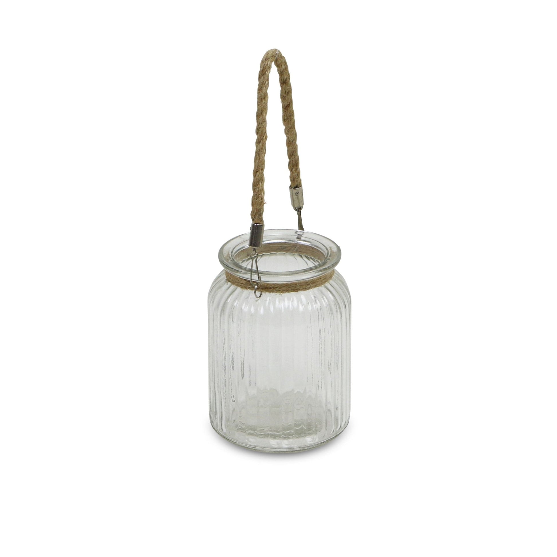 6" Clear and Brown Glass Tabletop Lantern Candle Holder - Loft&Timber