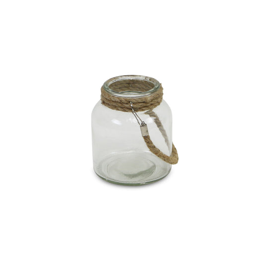 6" Clear and Brown Glass Tabletop Lantern Candle Holder - Loft&Timber