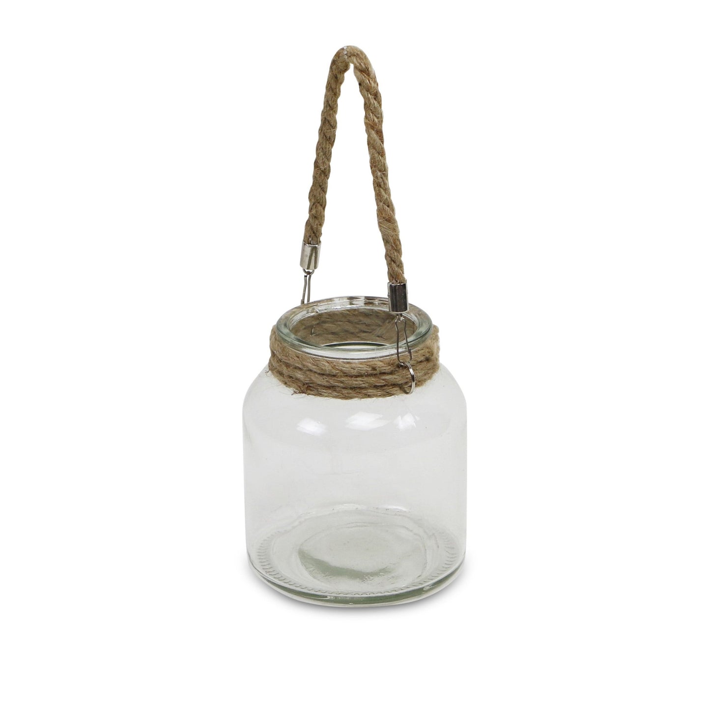 6" Clear and Brown Glass Tabletop Lantern Candle Holder - Loft&Timber