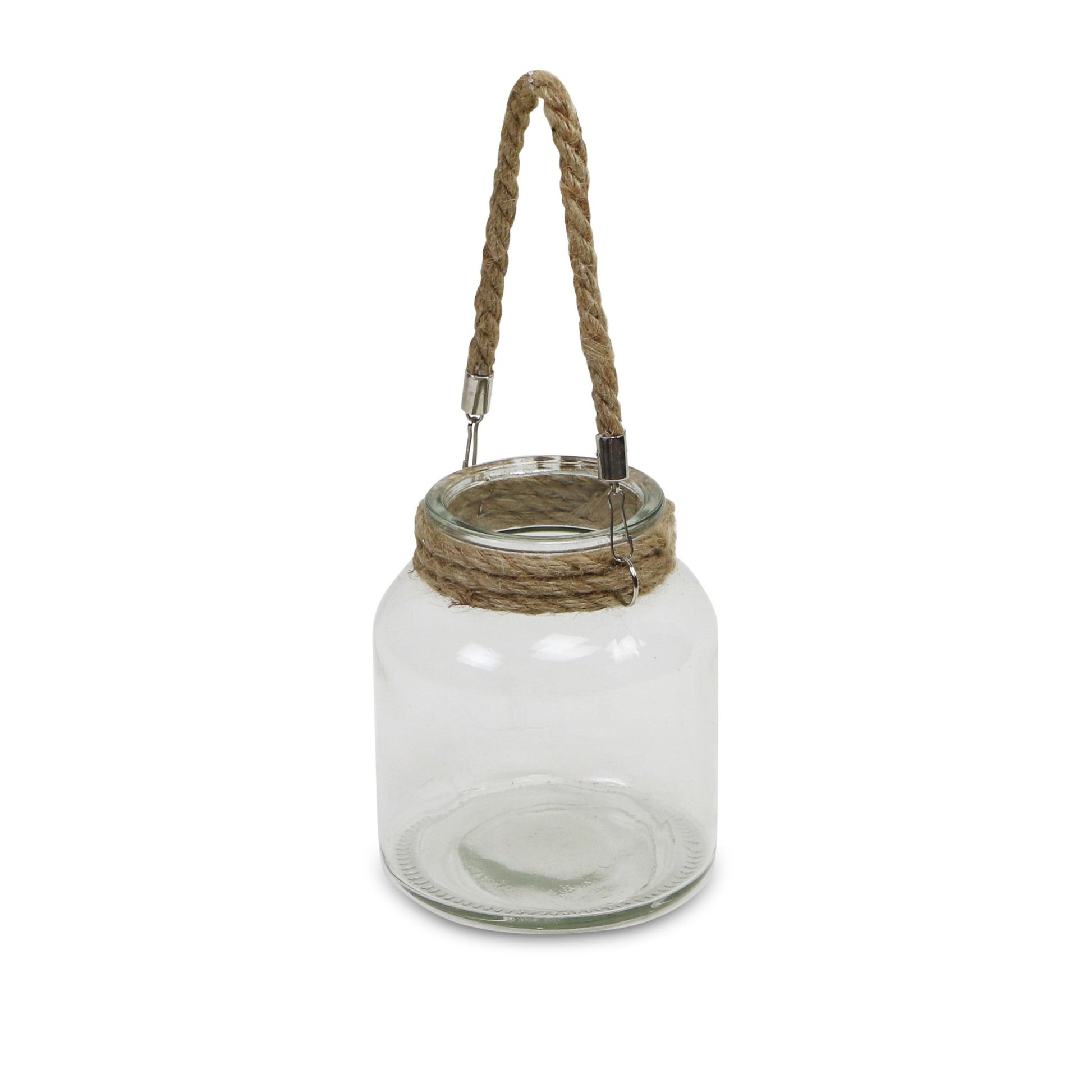 6" Clear and Brown Glass Tabletop Lantern Candle Holder - Loft&Timber