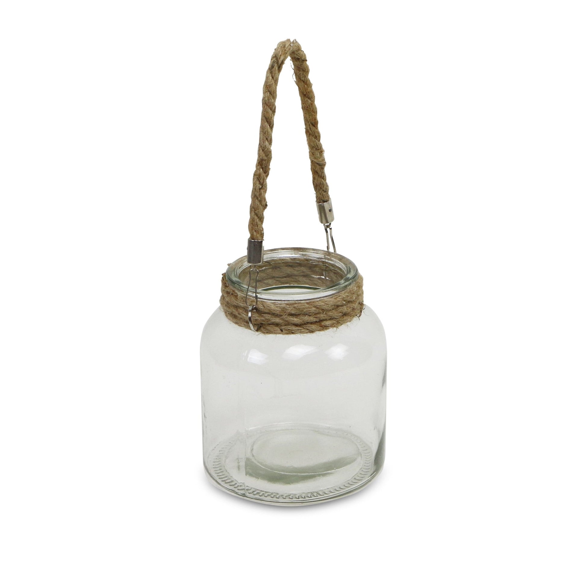 6" Clear and Brown Glass Tabletop Lantern Candle Holder - Loft&Timber