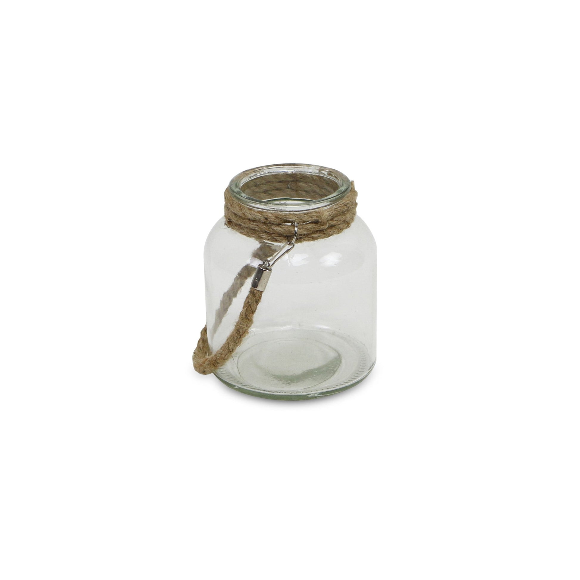 6" Clear and Brown Glass Tabletop Lantern Candle Holder - Loft&Timber