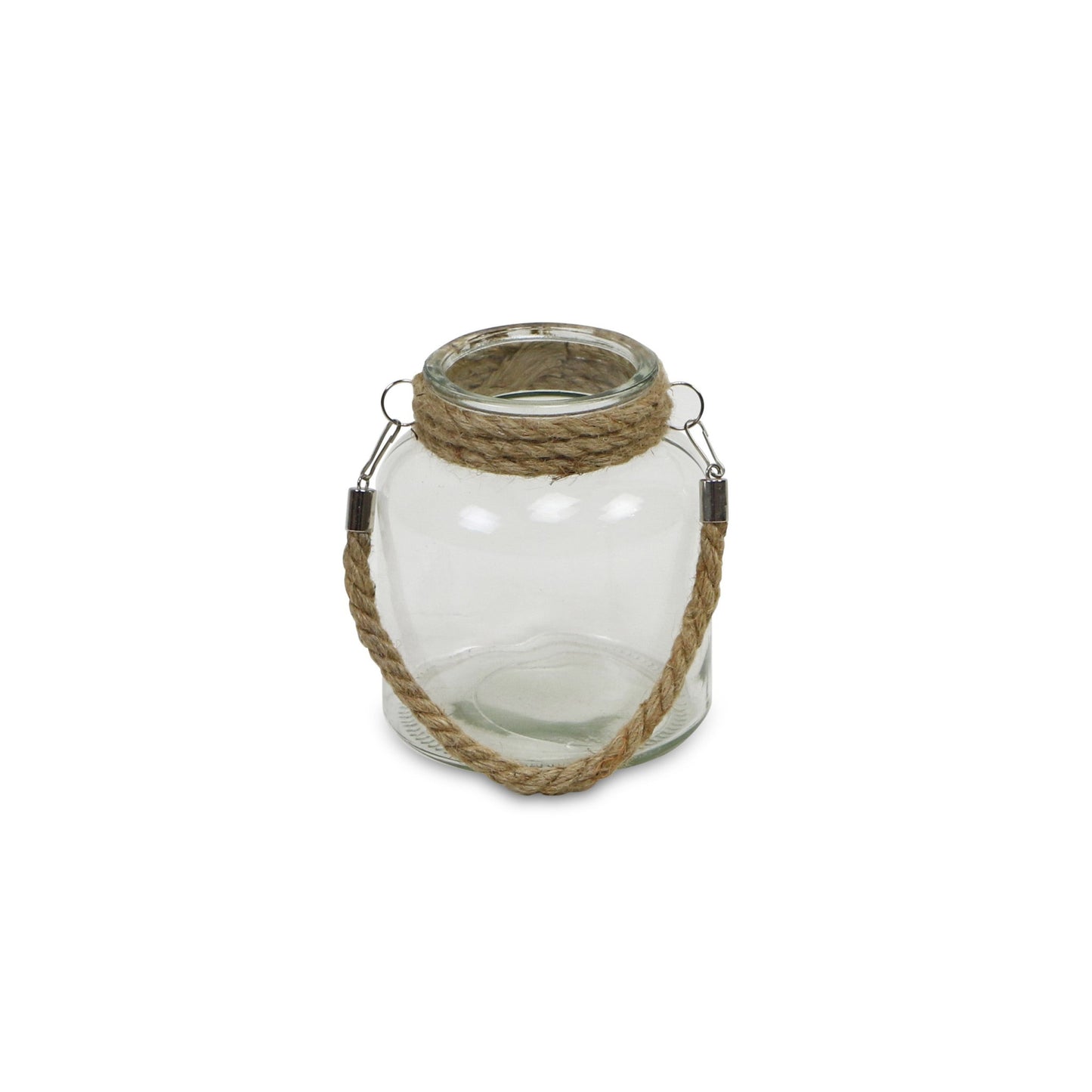 6" Clear and Brown Glass Tabletop Lantern Candle Holder - Loft&Timber