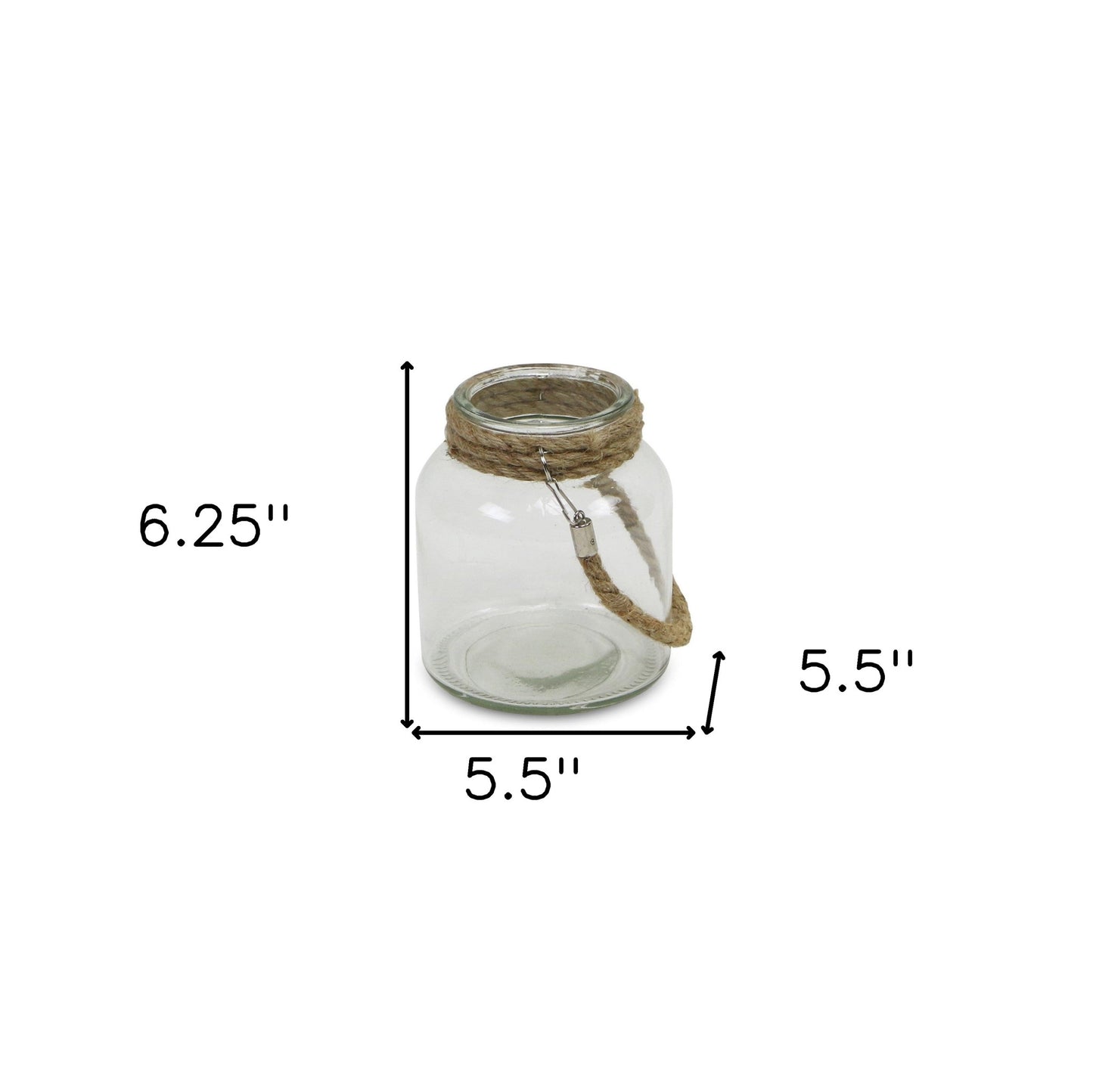 6" Clear and Brown Glass Tabletop Lantern Candle Holder - Loft&Timber