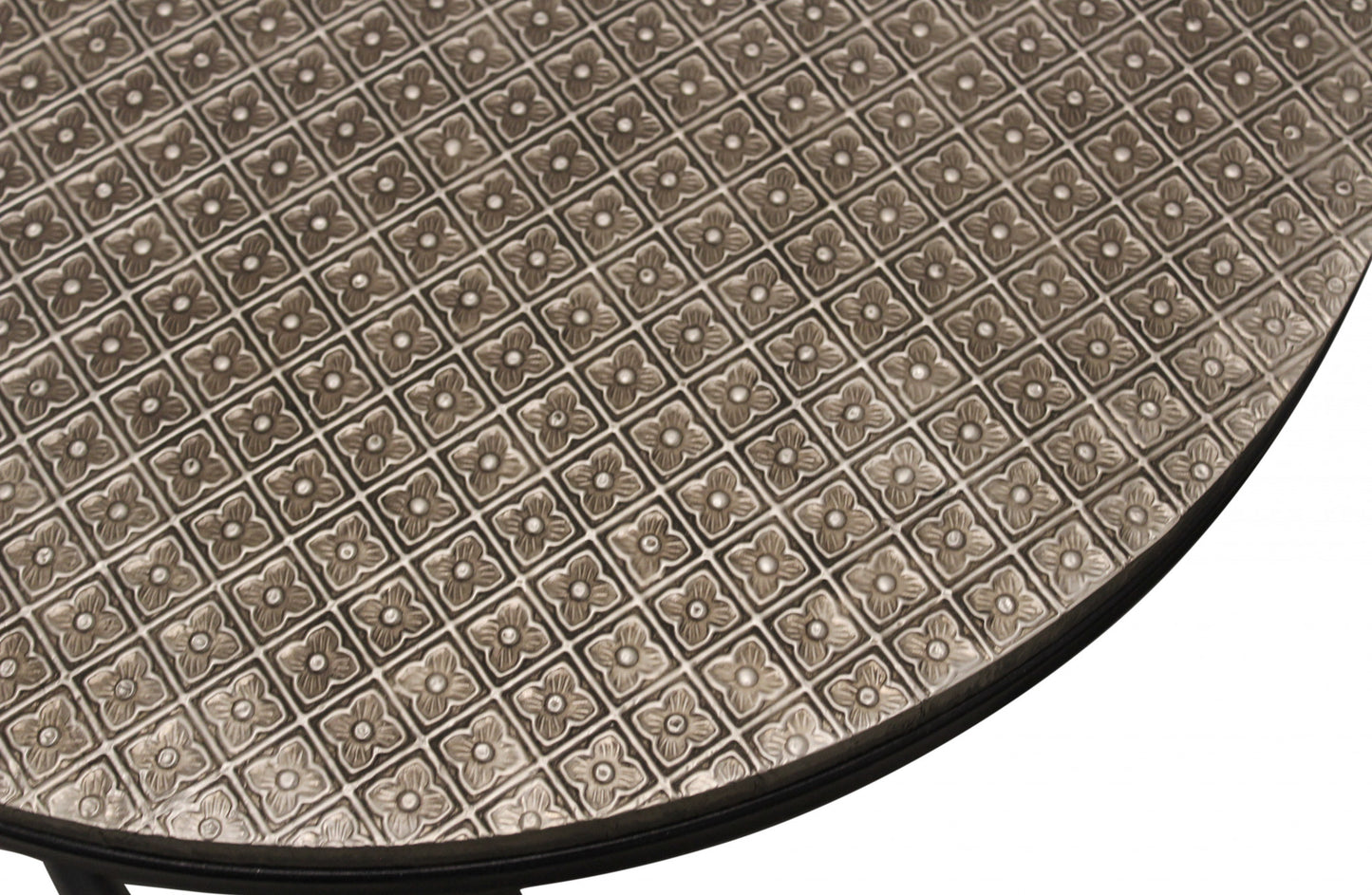 Set Of Three 19" Black And Silver Round Nested Tables - Loft&Timber