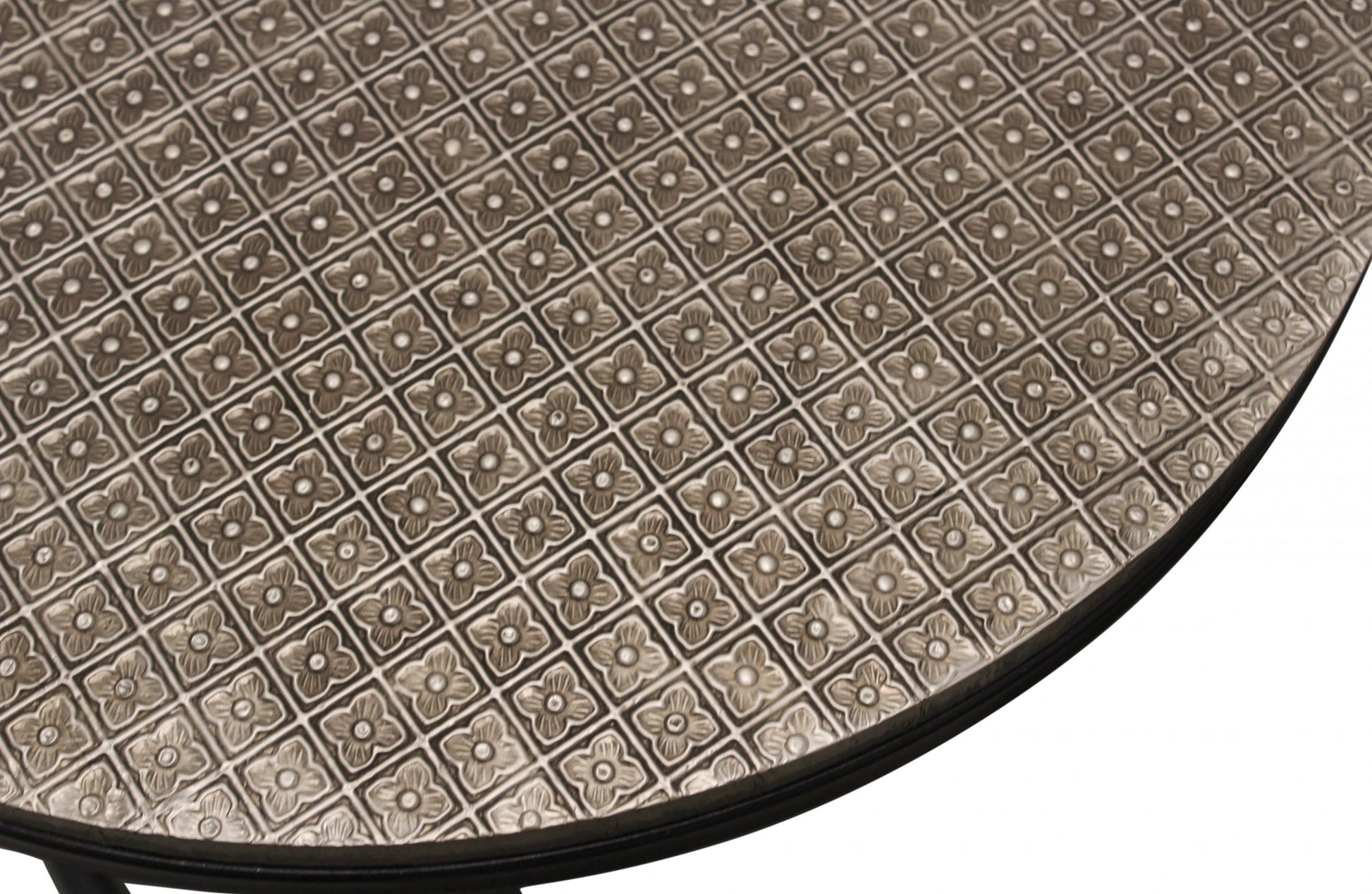 Set Of Three 19" Black And Silver Round Nested Tables - Loft&Timber