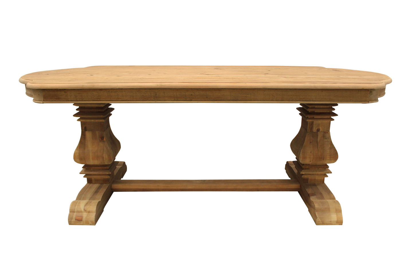 84" Natural Solid Wood Trestle Base Dining Table - Loft&Timber