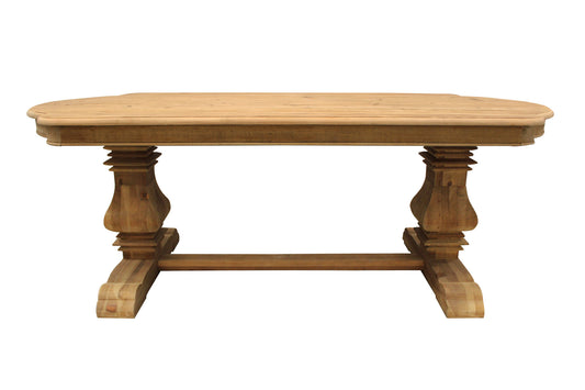 84" Natural Solid Wood Trestle Base Dining Table - Loft&Timber
