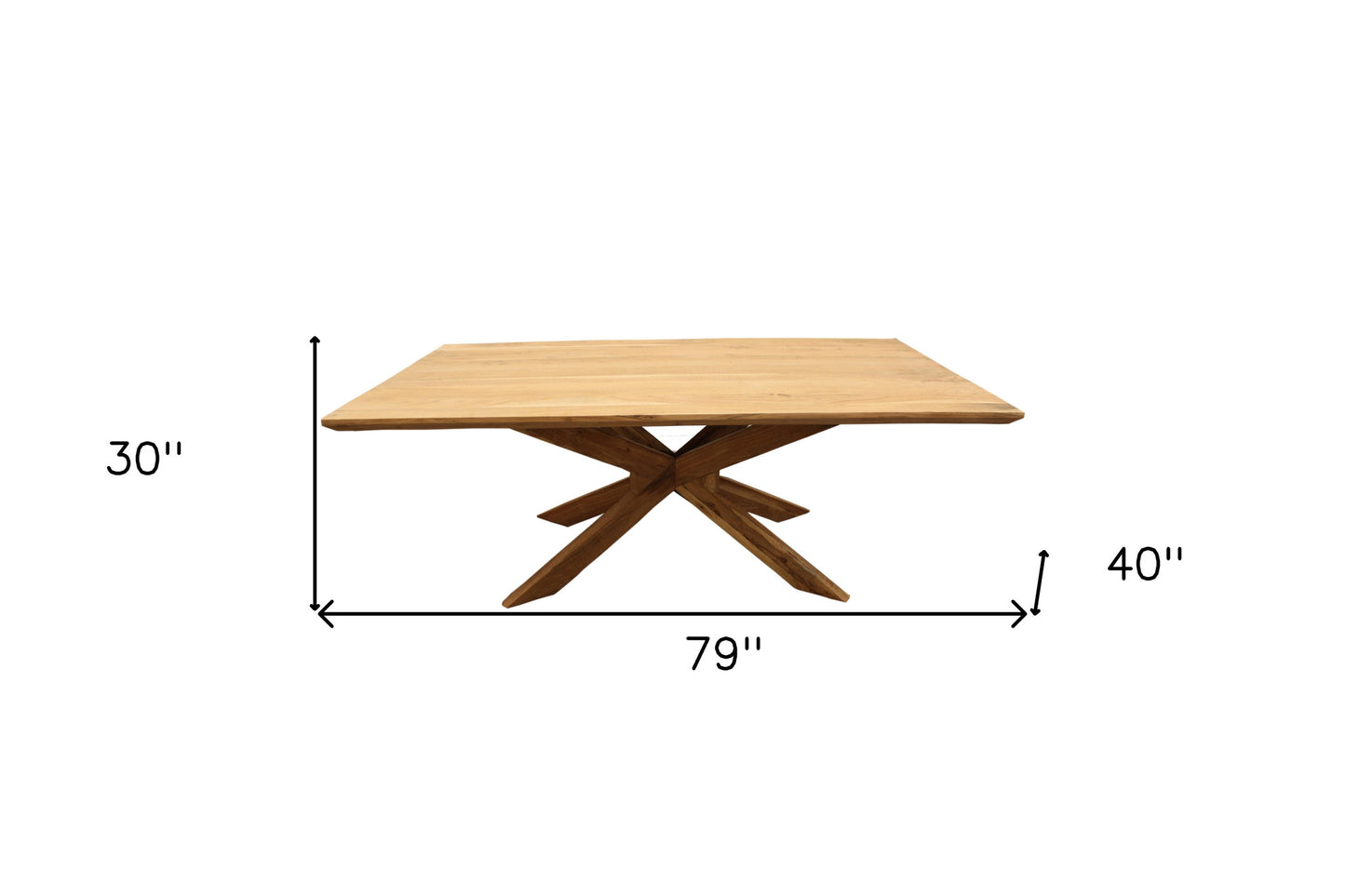 79" Natural Solid Wood Pedestal Base Dining Table - Loft&Timber