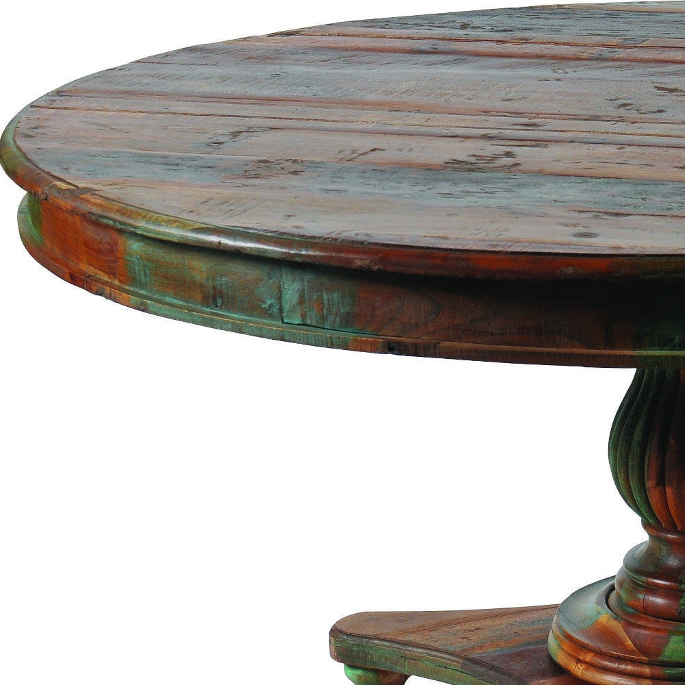 72" Brown Rounded Solid Wood Dining Table - Loft&Timber