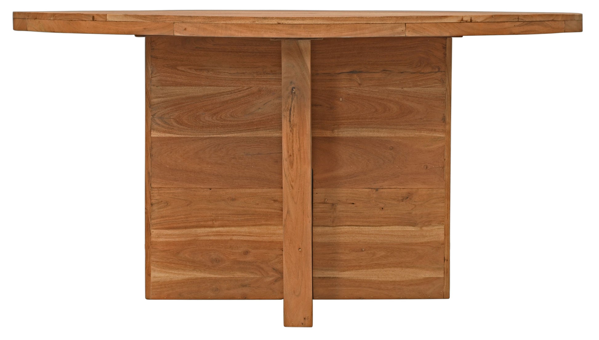 60" Natural Rounded Solid Wood Pedestal Base Dining Table - Loft&Timber