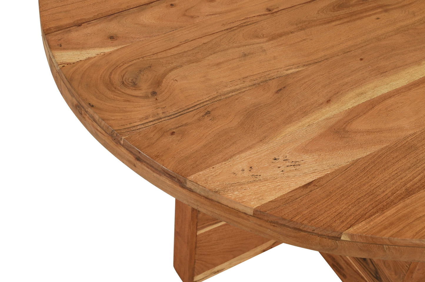 60" Natural Rounded Solid Wood Pedestal Base Dining Table - Loft&Timber