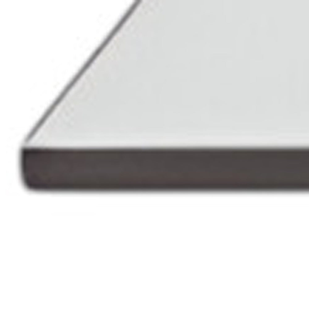 39" Clear and White Glass And Wood Square Pedestal Coffee Table With Shelf-4