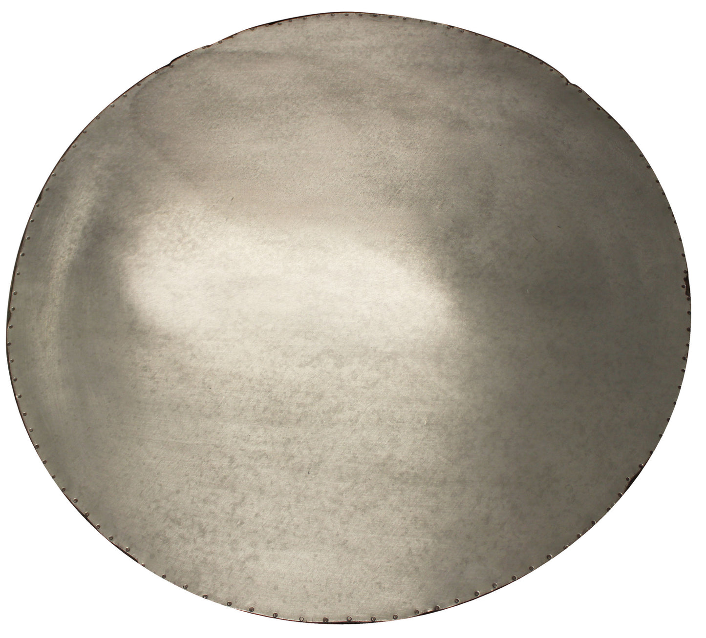 32" White and Natural Iron and Solid Wood Round Drum Coffee Table - Loft&Timber