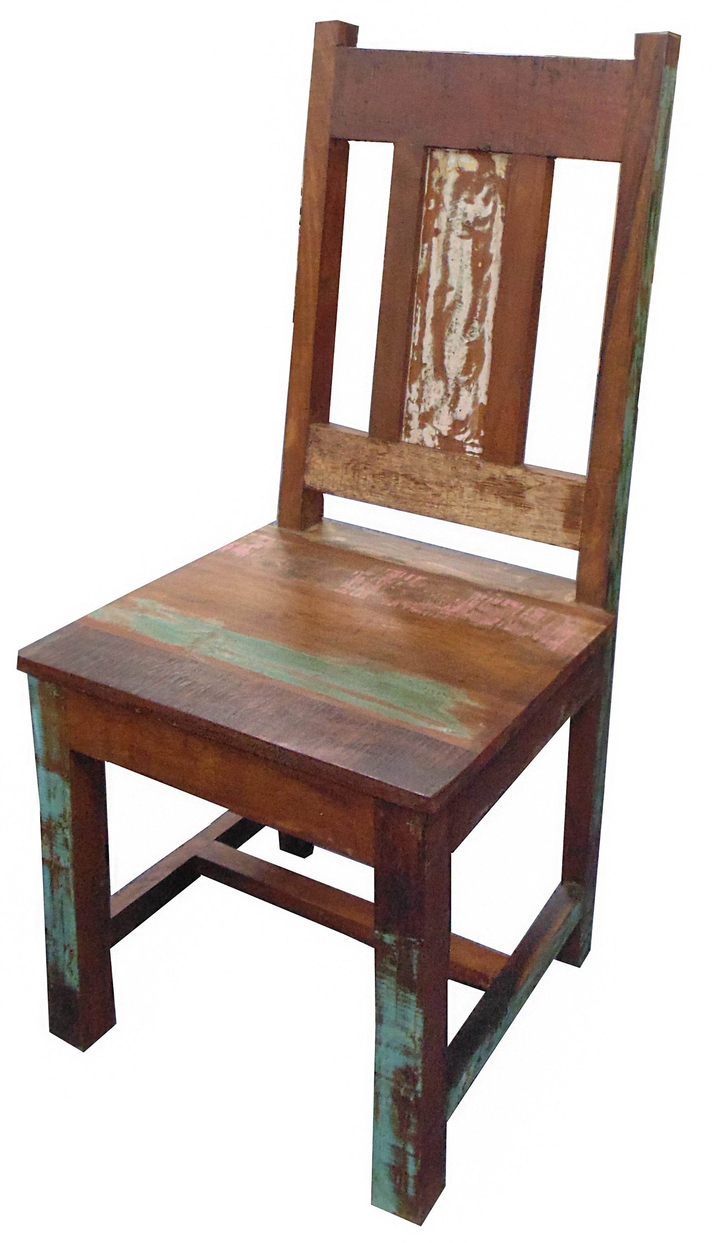 Set of Two Brown Slat Back Dining Side Chairs - Loft&Timber