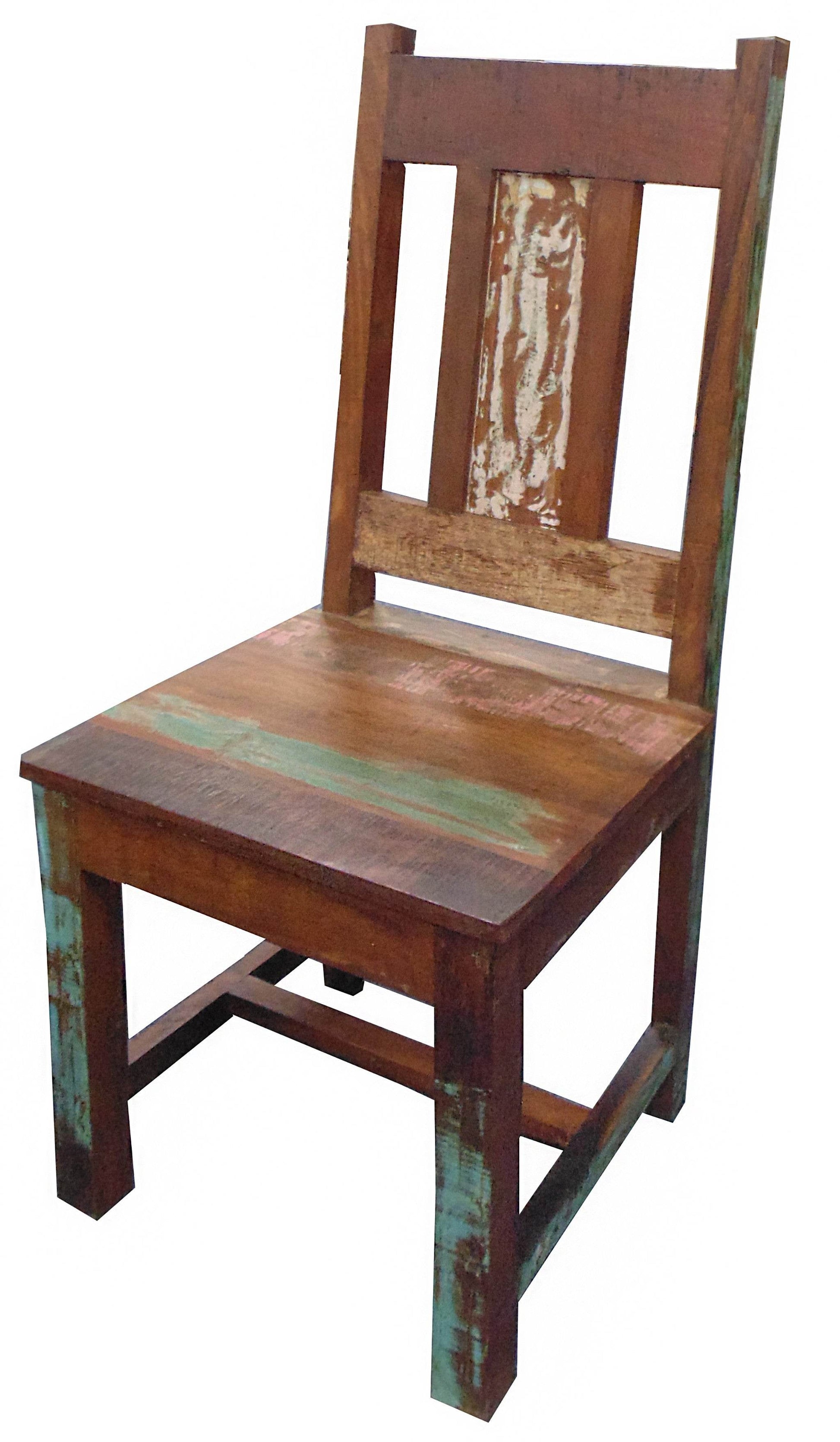Set of Two Brown Slat Back Dining Side Chairs - Loft&Timber