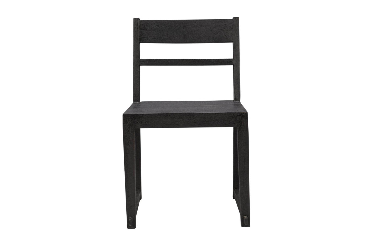 Set of Two Dark Gray Ladder Back Dining Side Chairs - Loft&Timber