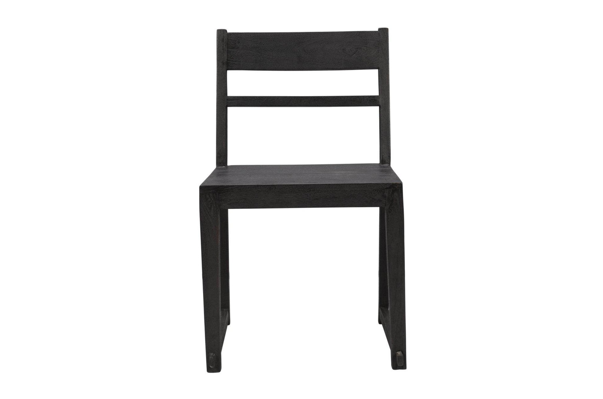 Set of Two Dark Gray Ladder Back Dining Side Chairs - Loft&Timber