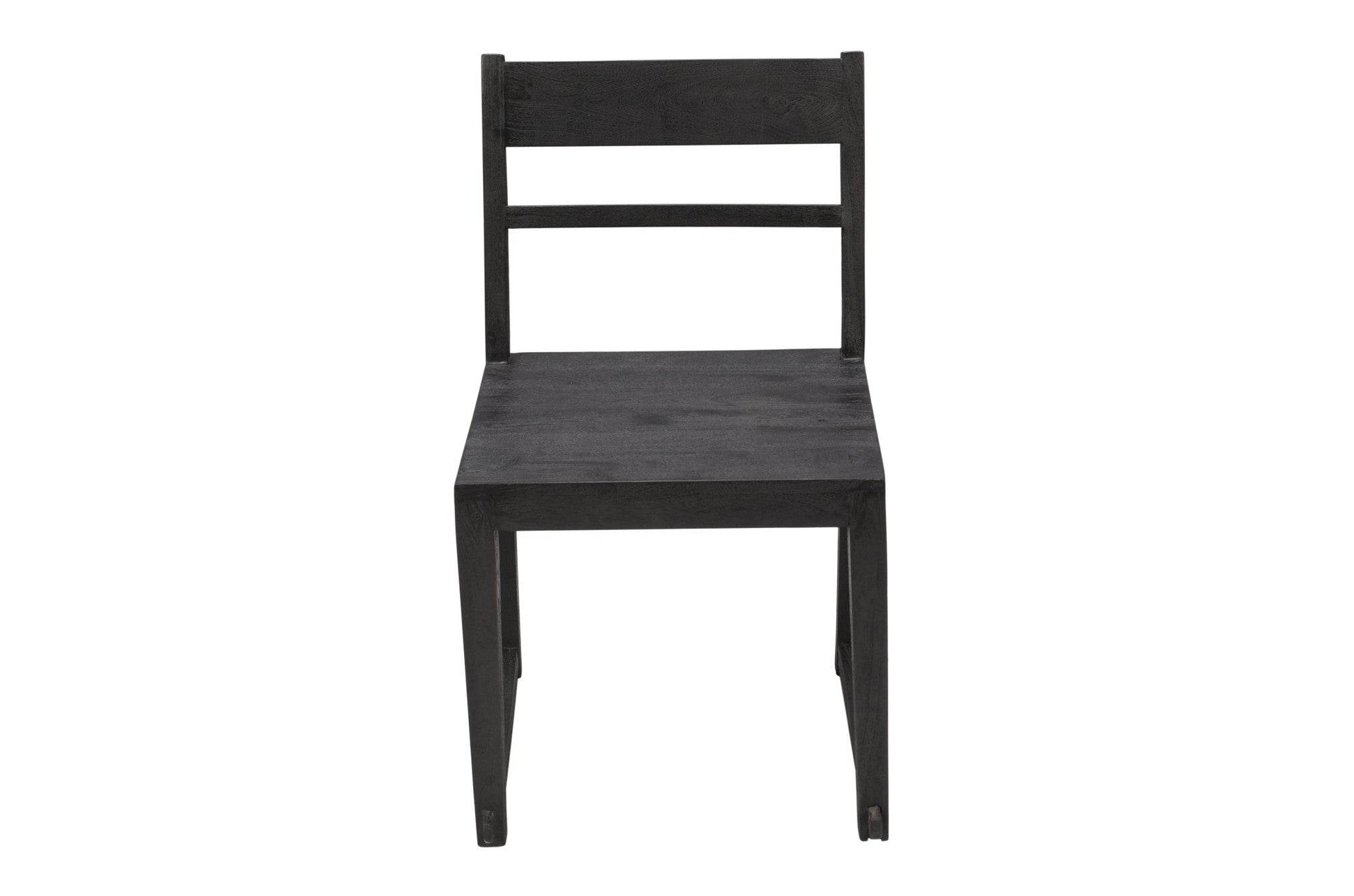 Set of Two Dark Gray Ladder Back Dining Side Chairs - Loft&Timber