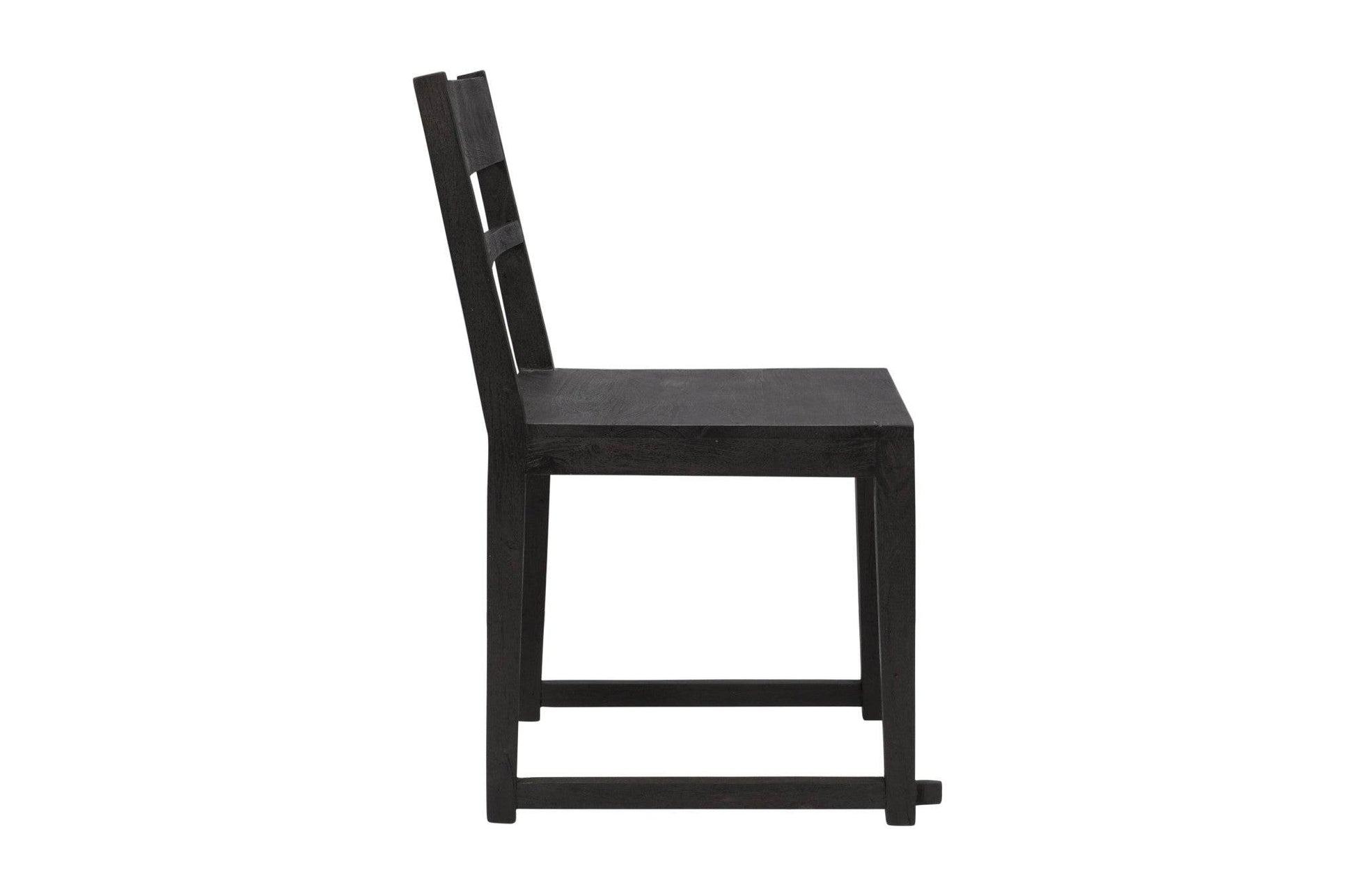 Set of Two Dark Gray Ladder Back Dining Side Chairs - Loft&Timber