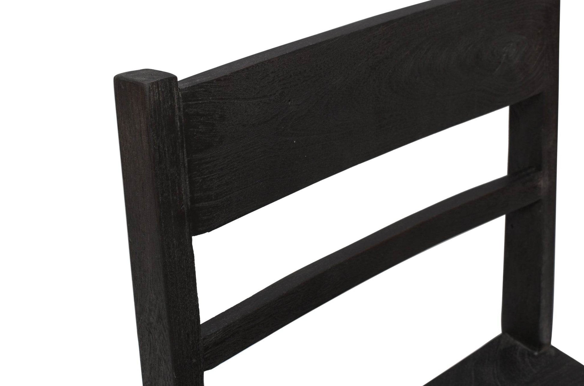 Set of Two Dark Gray Ladder Back Dining Side Chairs - Loft&Timber