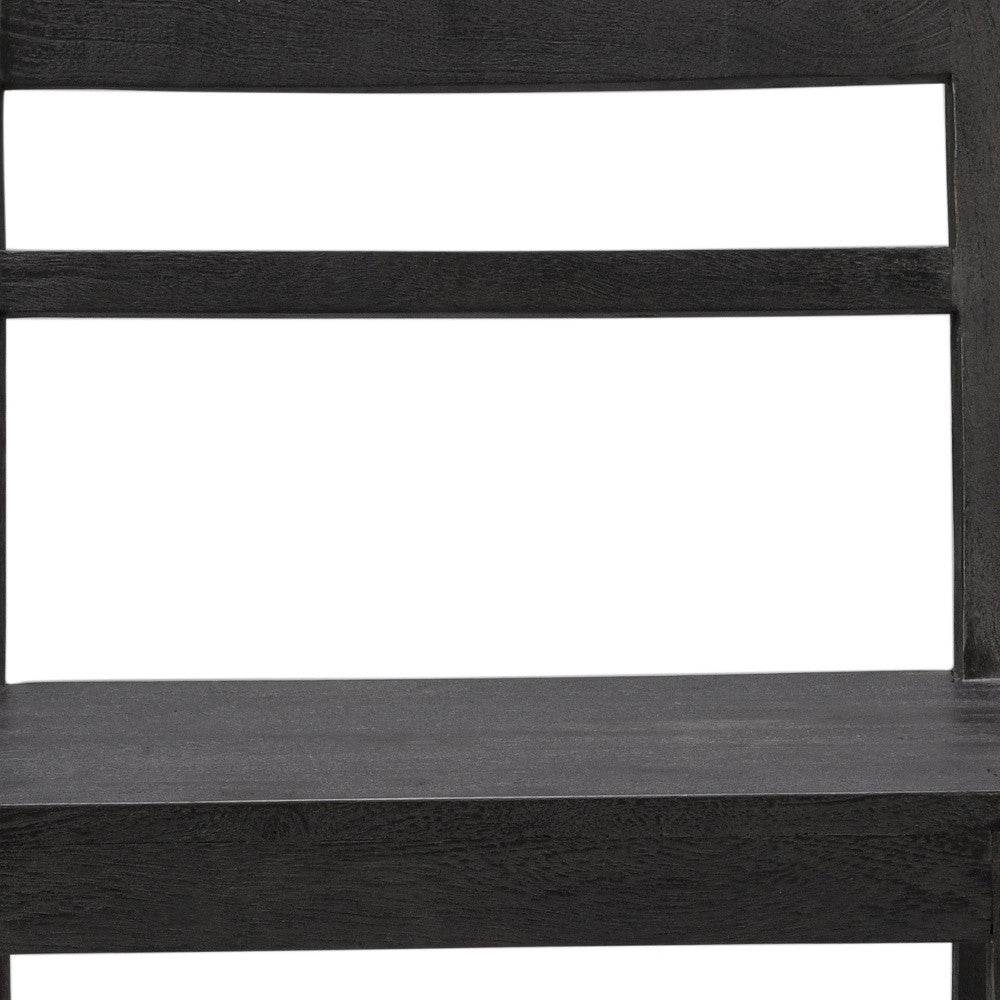 Set of Two Dark Gray Ladder Back Dining Side Chairs - Loft&Timber