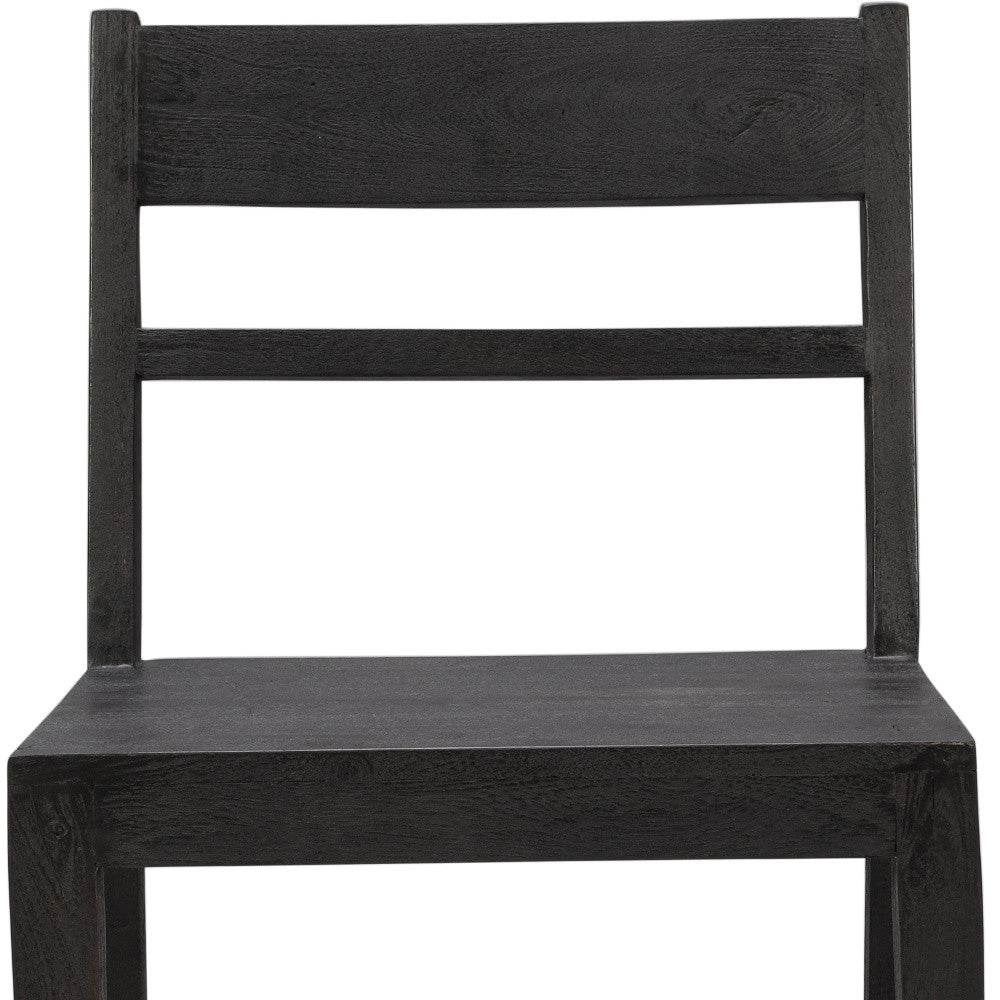 Set of Two Dark Gray Ladder Back Dining Side Chairs - Loft&Timber