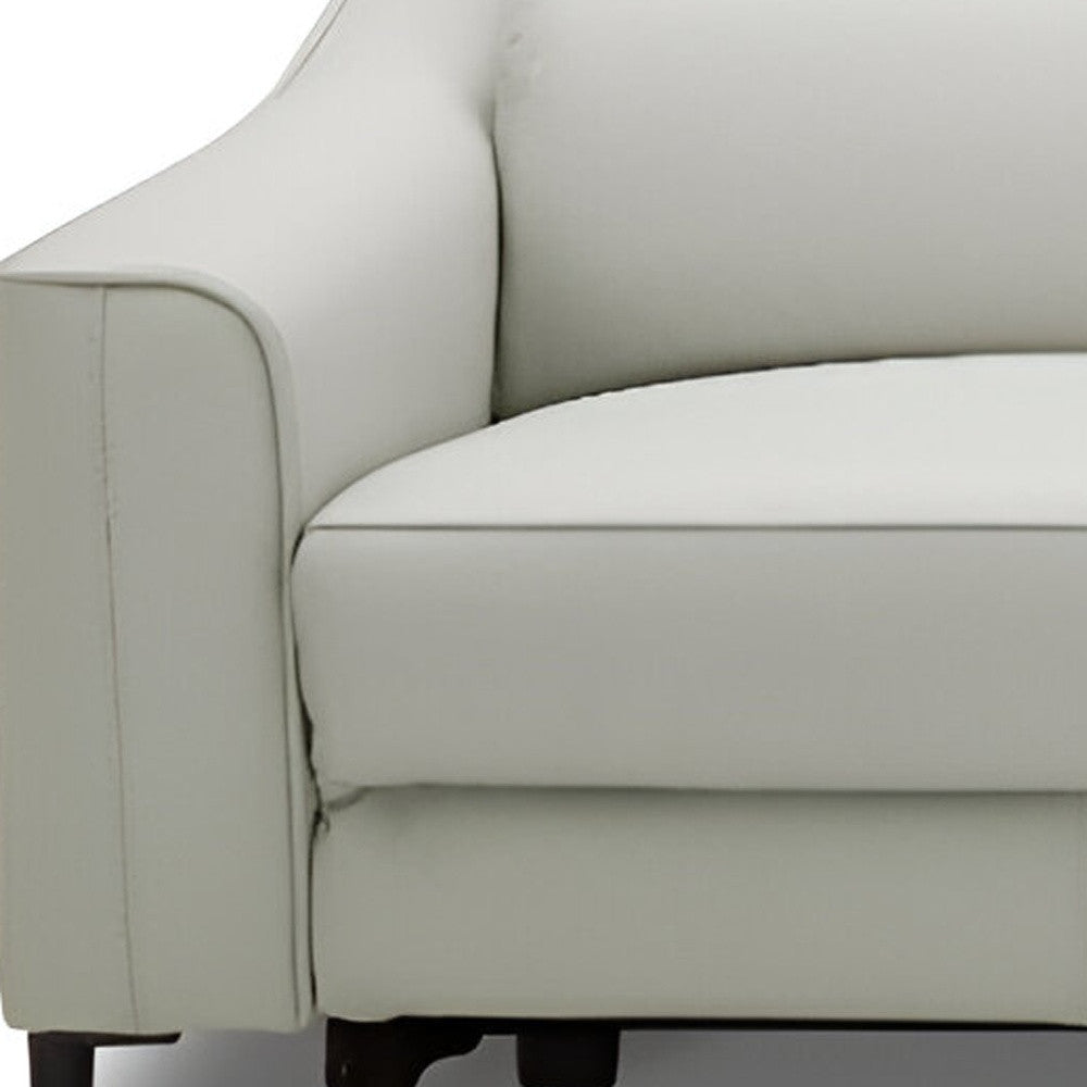 74" Gray Leather Reclining Sofa With Black Legs-3
