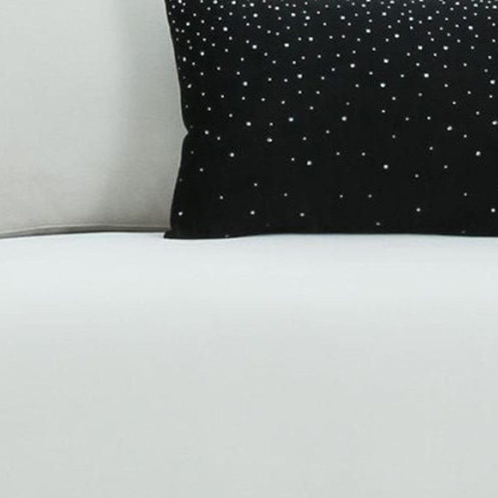 89" White Sofa And Toss Pillows With Silver Legs-4