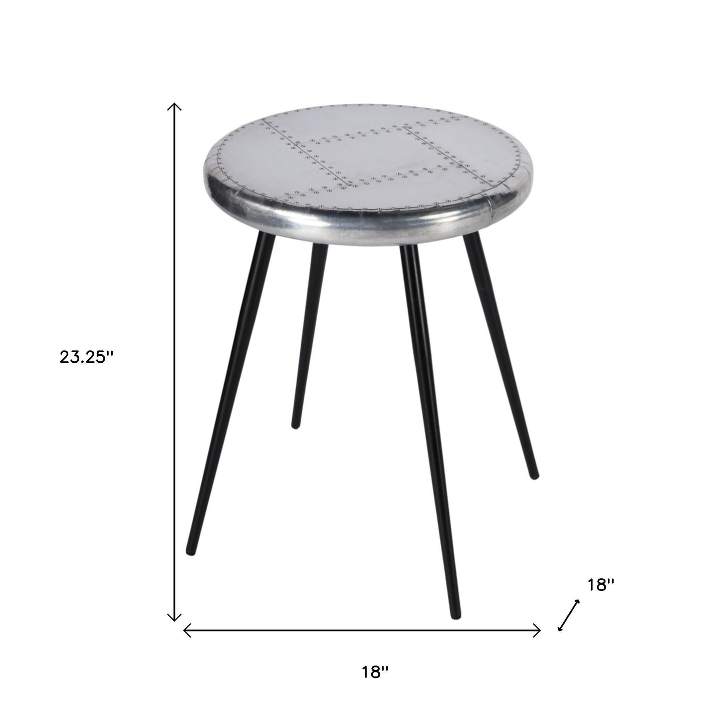 23" Silver Round End Table - Loft&Timber