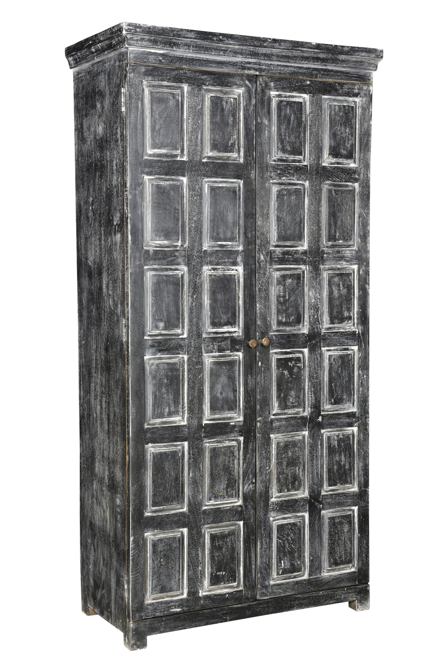72" Dark Gray Solid Wood Pantry Or Storage Closet - Loft&Timber