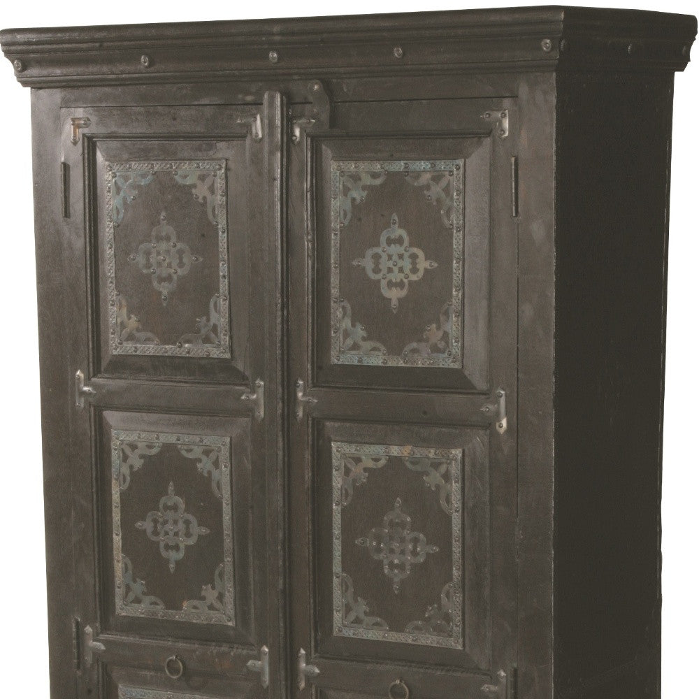 72" Dark Brown Solid Wood Pantry Or Storage Closet - Loft&Timber