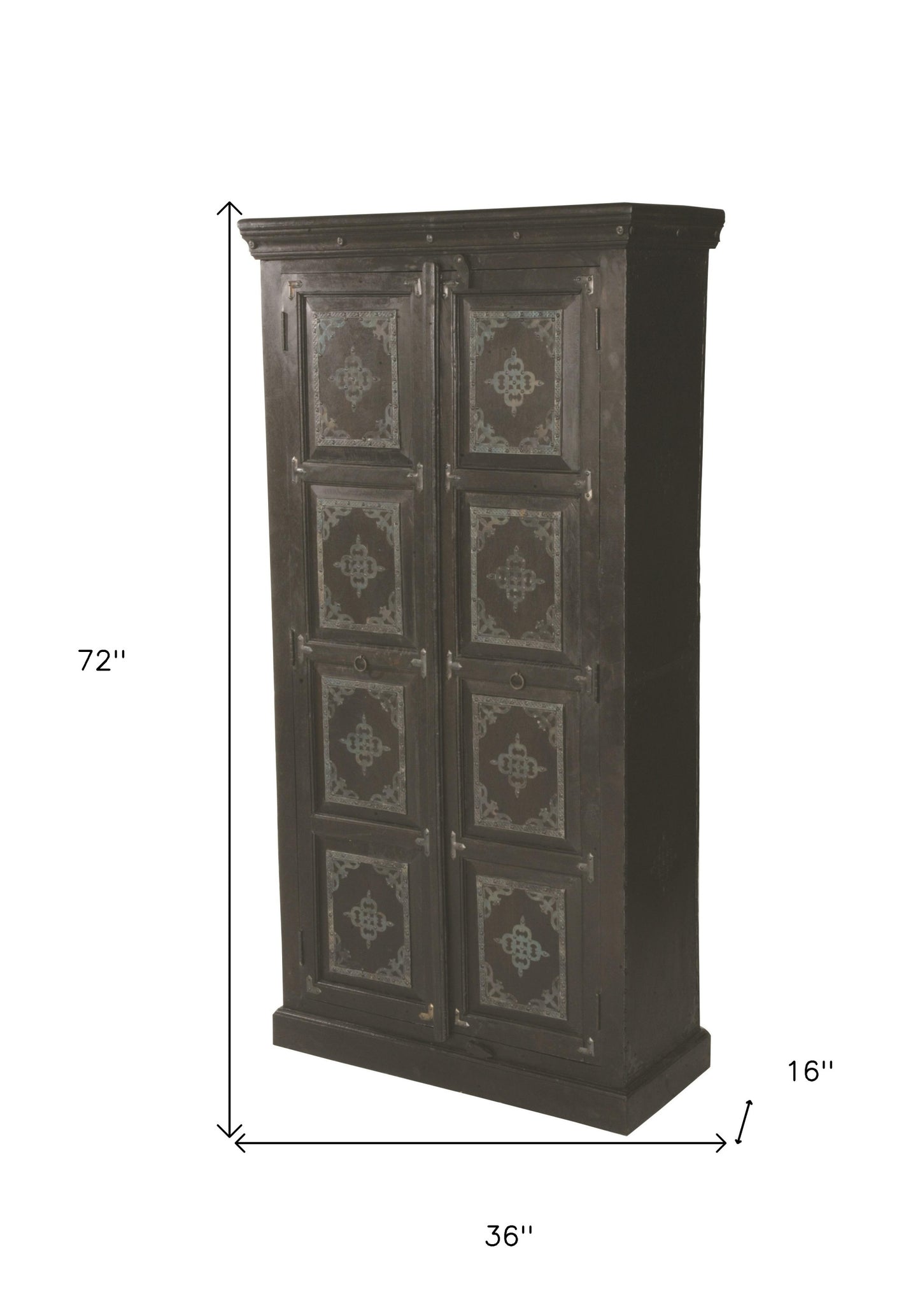 72" Dark Brown Solid Wood Pantry Or Storage Closet - Loft&Timber