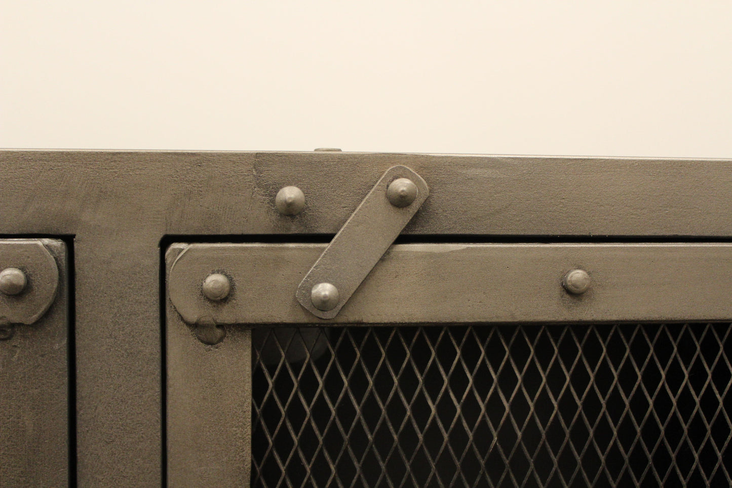 72" Dark Gray Metal Enclosed Storage TV Stand-5