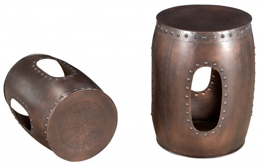 20" Copper Iron Round End Tables - Loft&Timber