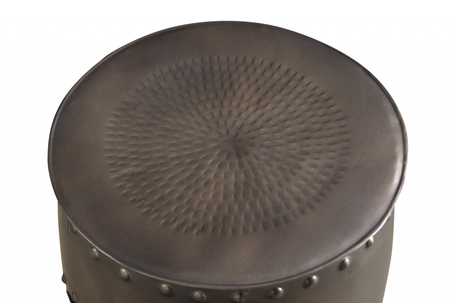 20" Nickel Iron Round End Table - Loft&Timber