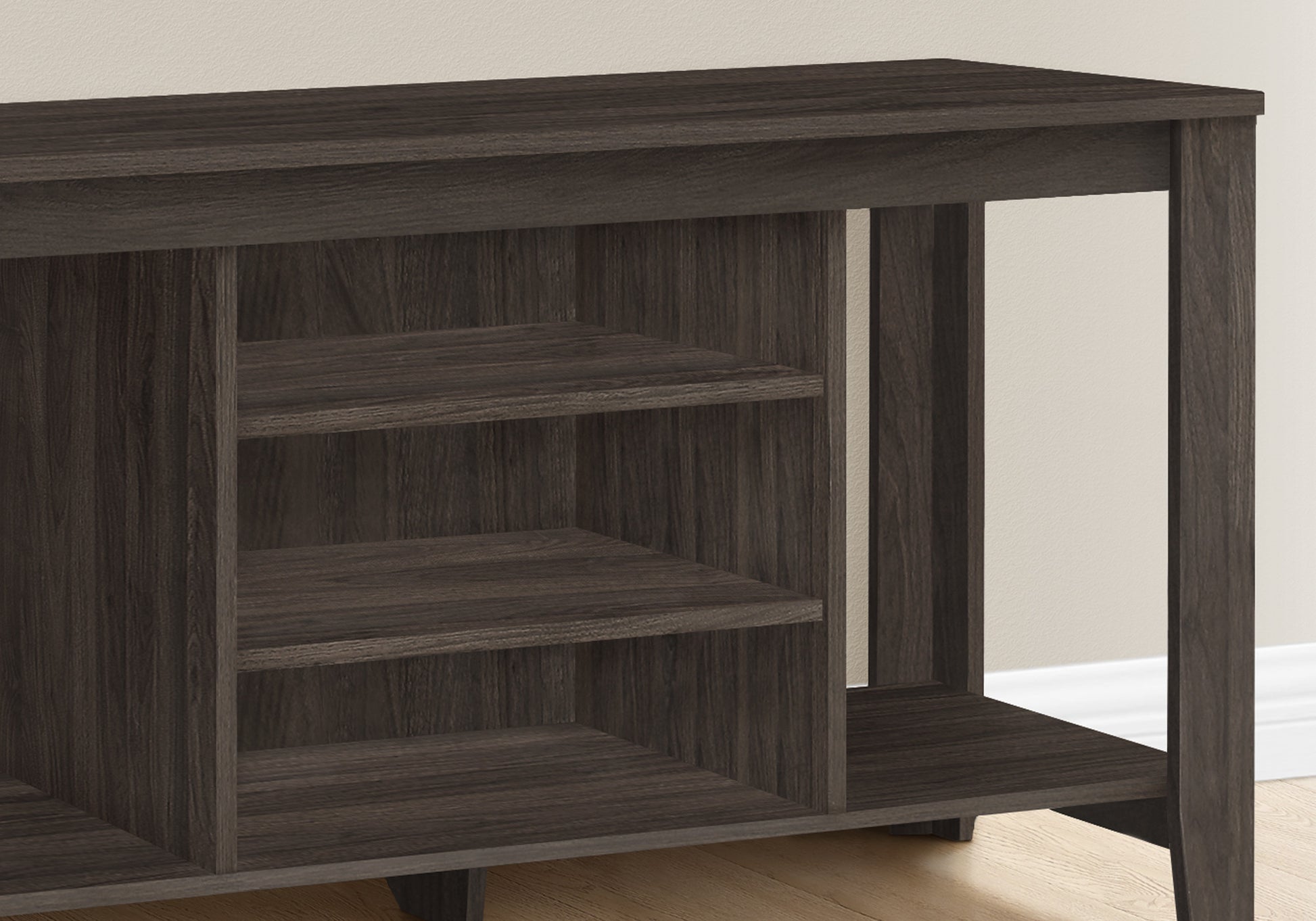 48" Brown Open Shelving TV Stand-5