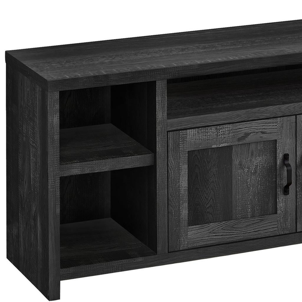 59" Black Cabinet Enclosed Storage TV Stand-3