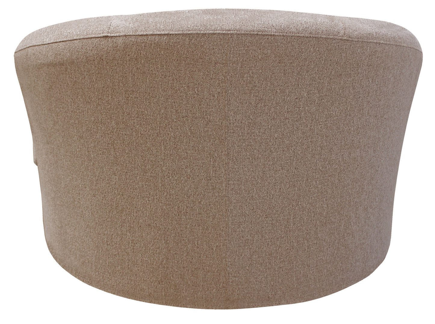 44" Sand Linen Upholstered Swivel Round Accent Chair And Toss Pillows - Loft&Timber