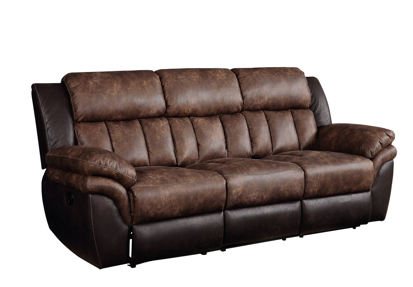 91" Espresso Microfiber Reclining Sofa With Black Legs-1