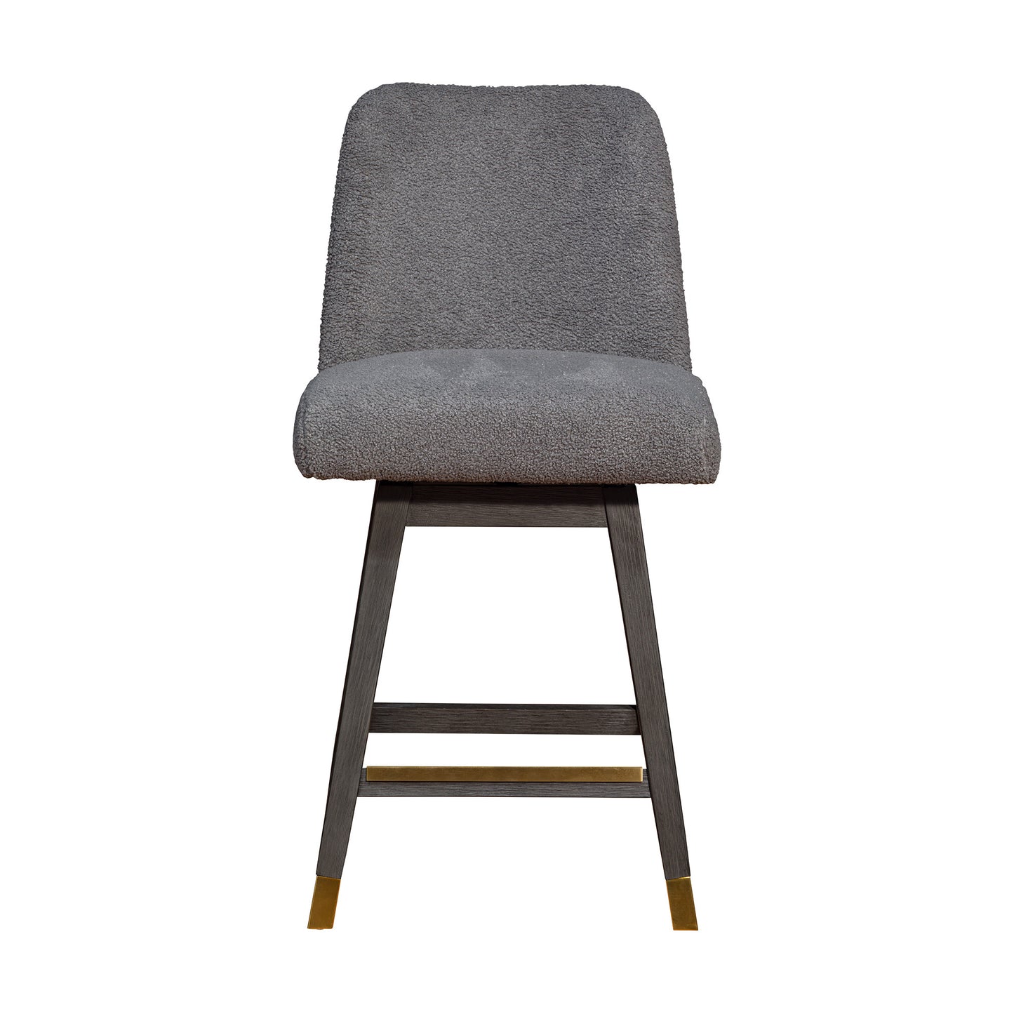 26" Gray Solid Wood Swivel Bar Chair - Loft&Timber