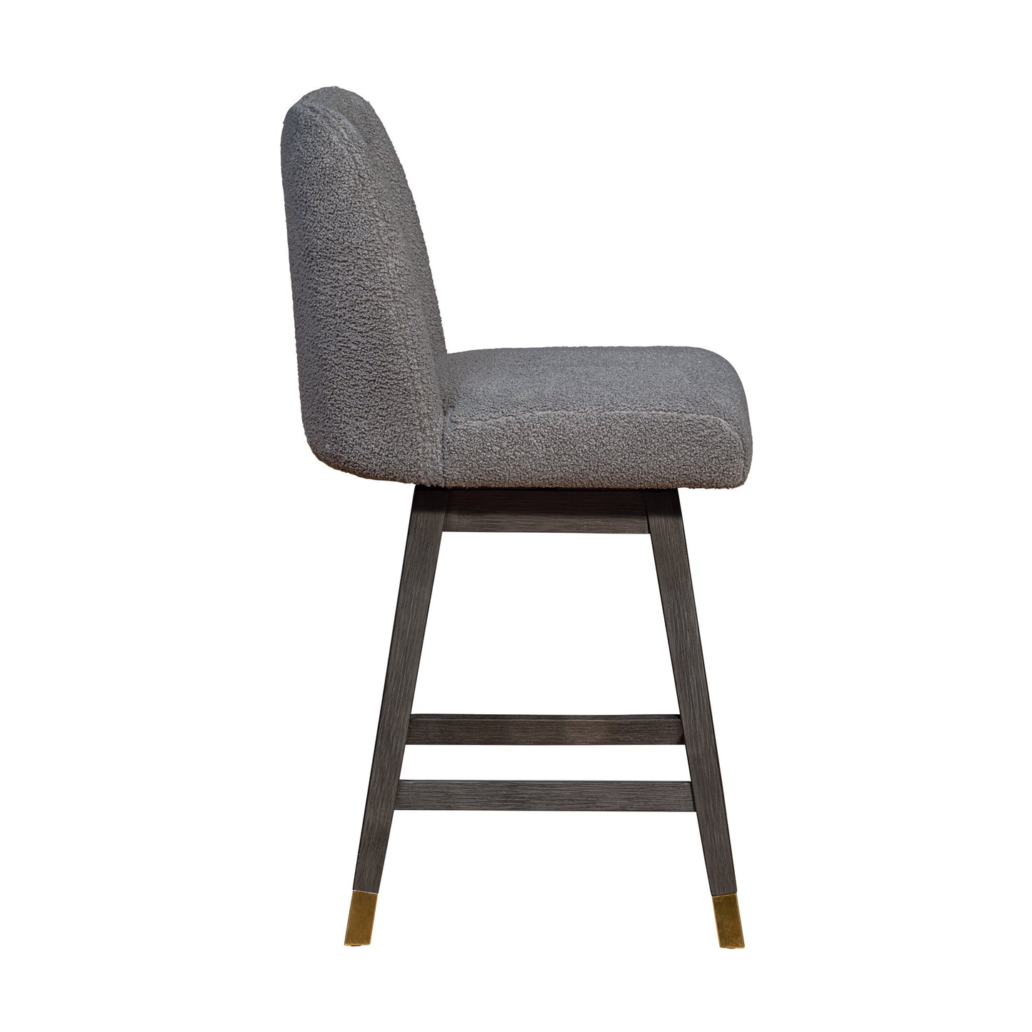 26" Gray Solid Wood Swivel Bar Chair - Loft&Timber