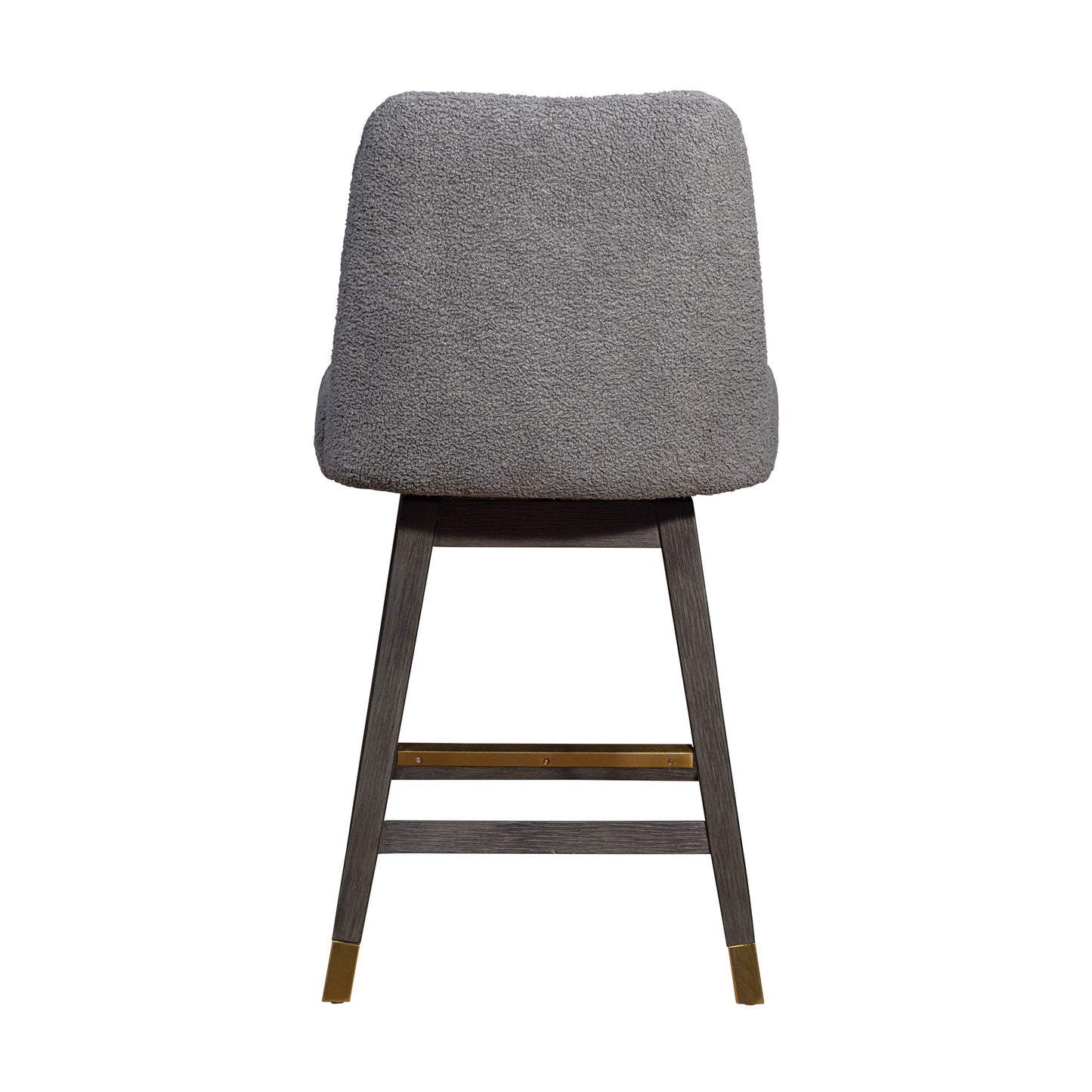 26" Gray Solid Wood Swivel Bar Chair - Loft&Timber