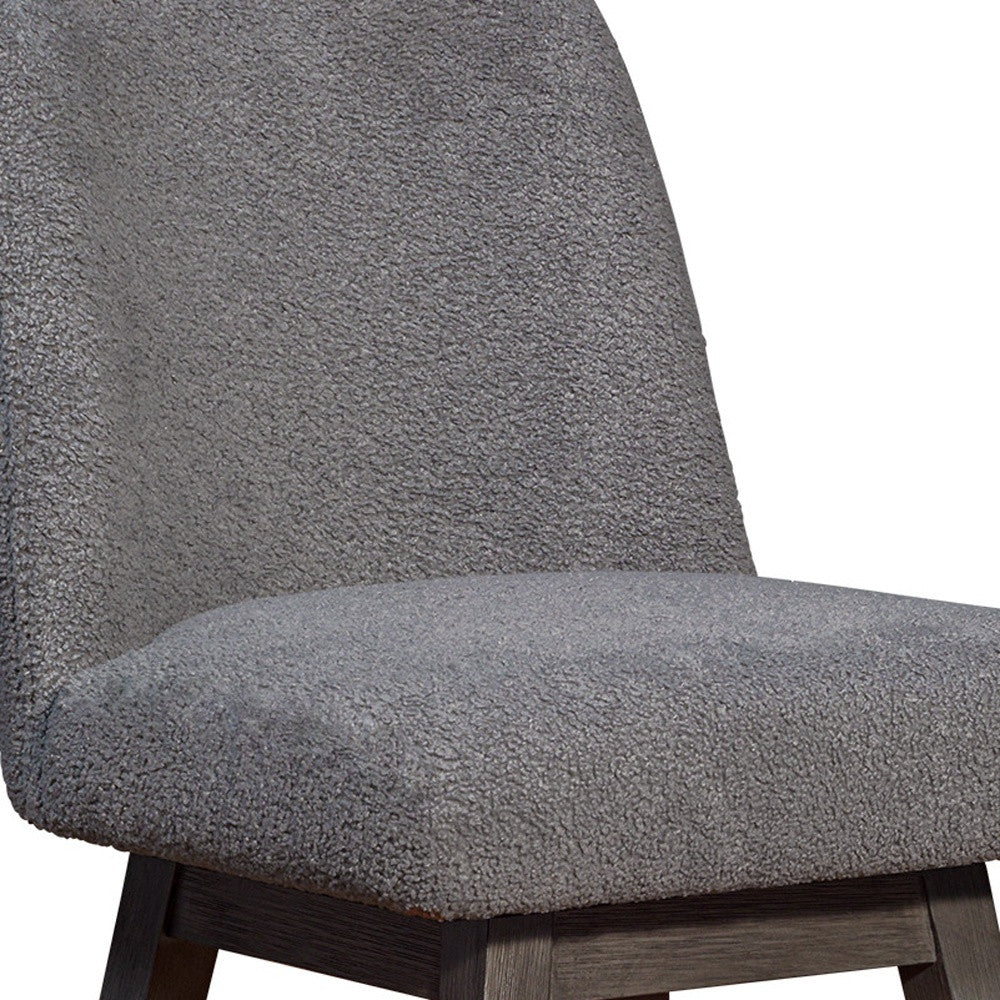 26" Gray Solid Wood Swivel Bar Chair - Loft&Timber