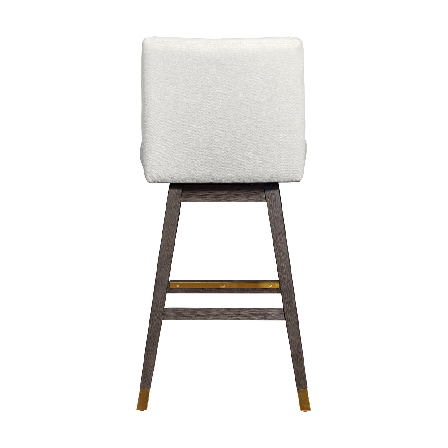 30" Pearl and Gray Upholstered and Solid Wood Bar Height Swivel Bar Chair - Loft&Timber